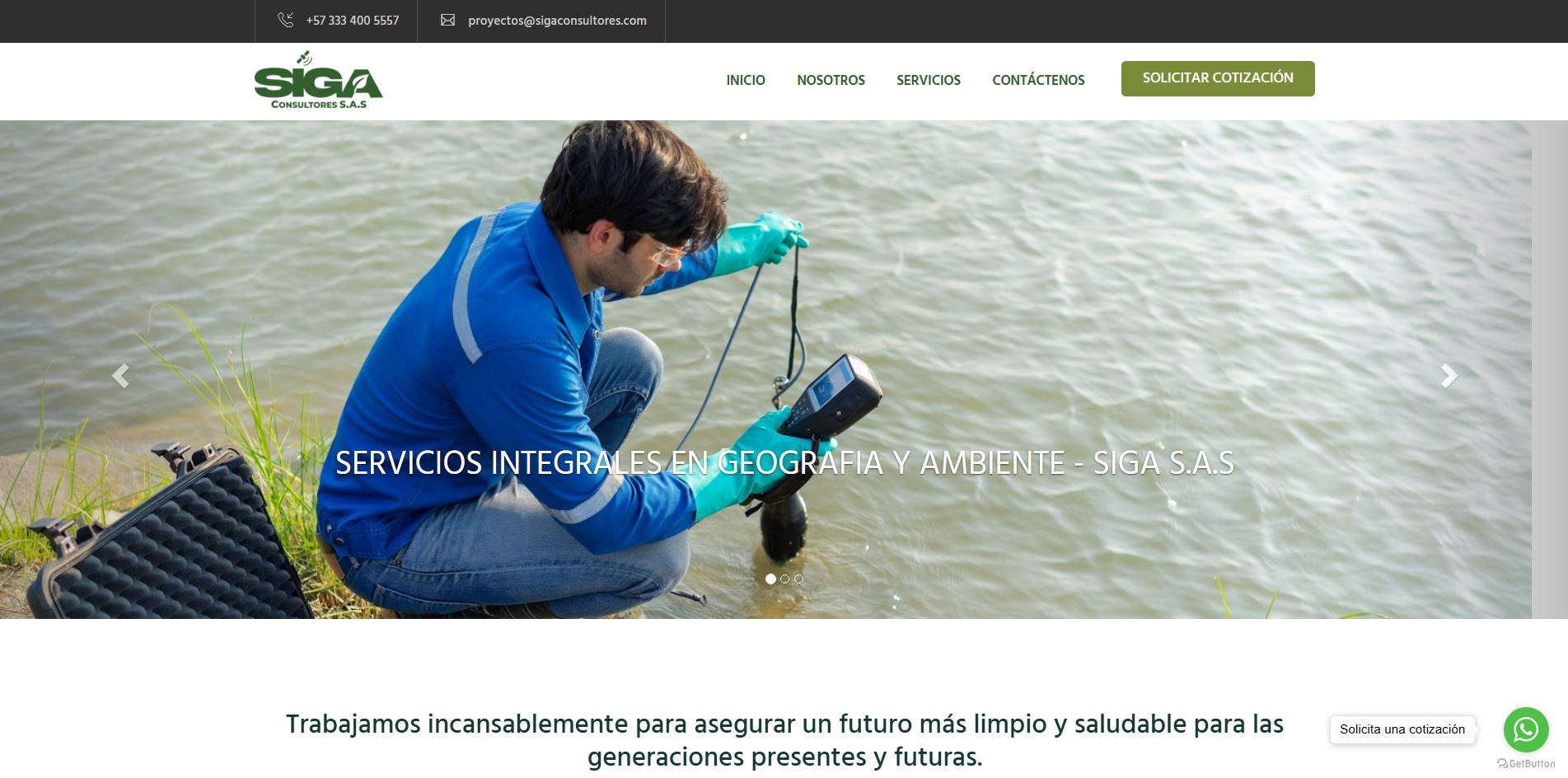 Sitio web corporativo desarrollado para la empresa SIGA Consultores S.A.S